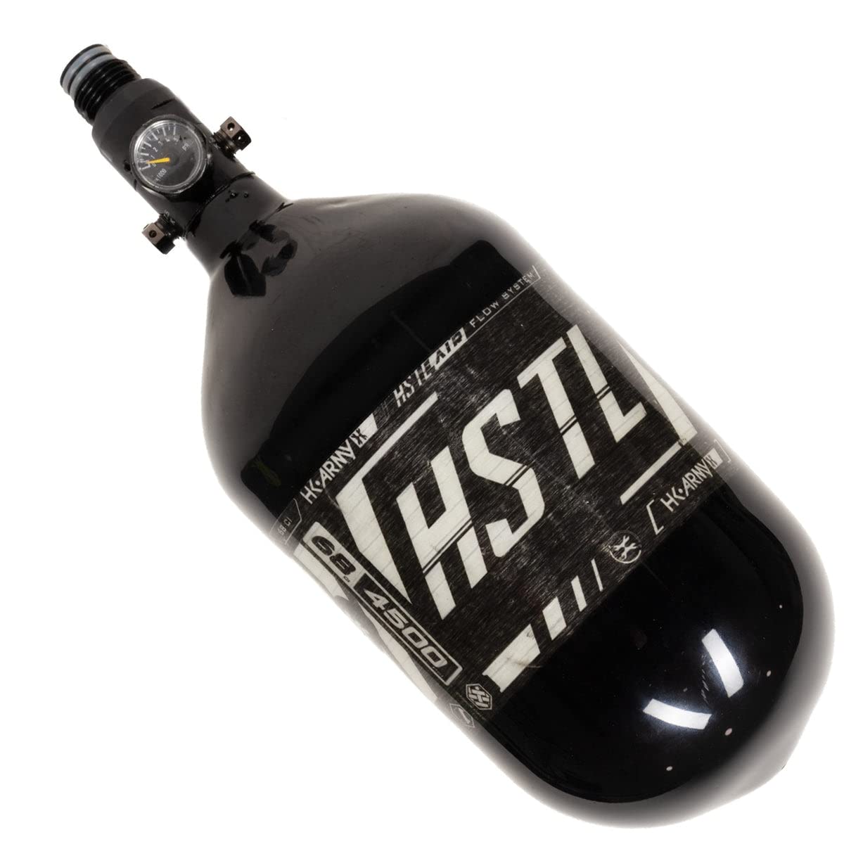 HK Army 68/4500 HSTL High Pressure Paintball Air Tank - Lightweight Carbon Fiber for Tournament Play (Black) - Perfect for Speedball and Woodsball Scenarios