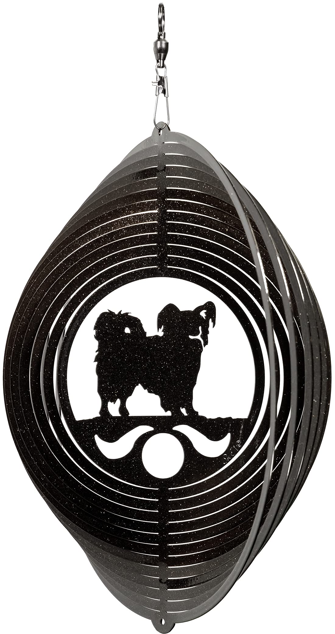 SWEN Metal Wind Spinner - Papillon Circle Swirly Garden Decor for Outdoor Patio, Yard, and Lawn - Handcrafted Windmill for Relaxing Breezes & Decorative Landscaping