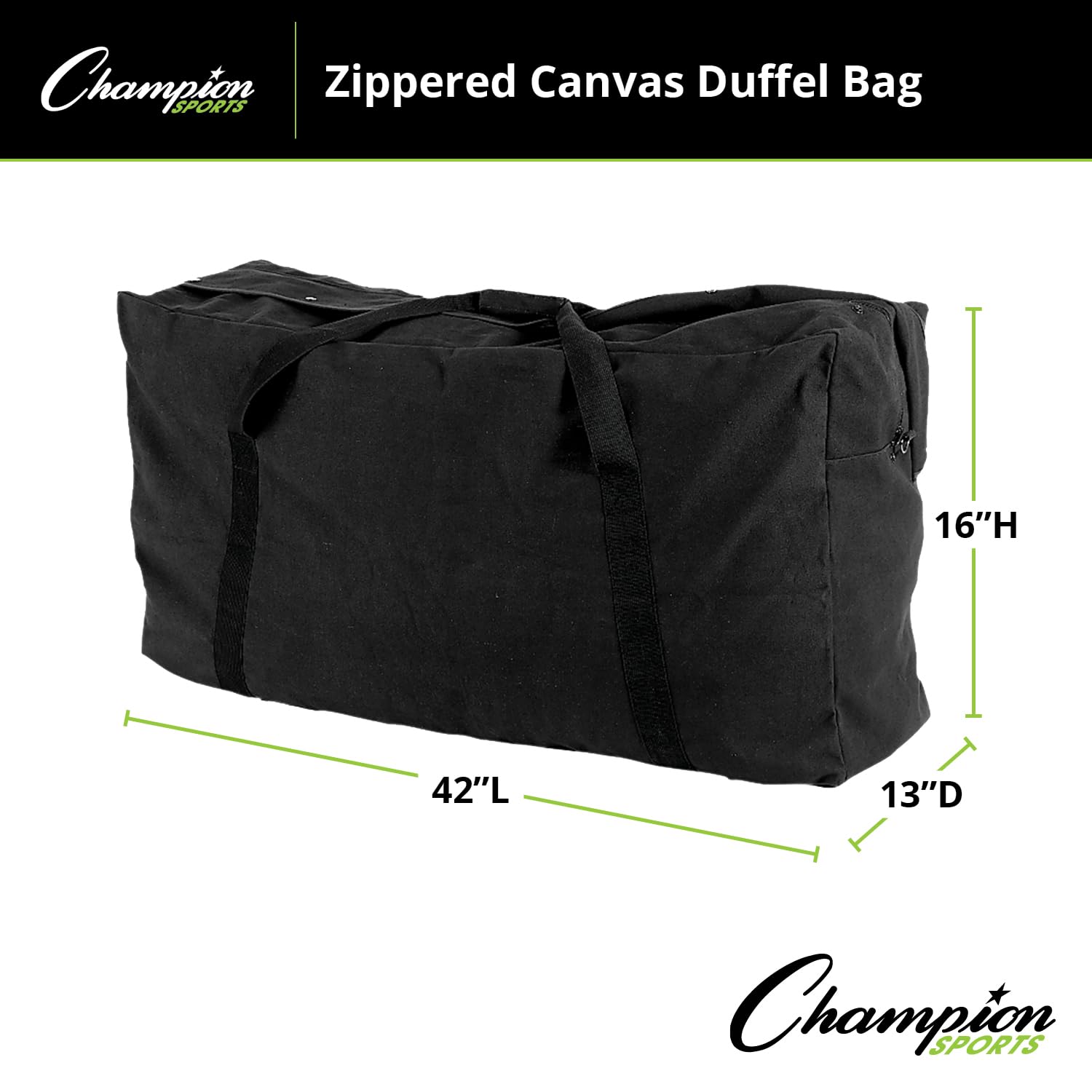 **Champion Sports Oversized Canvas Duffle Bag with Heavy-Duty Handles - Perfect for Gym, Travel, and Sports Equipment Storage**