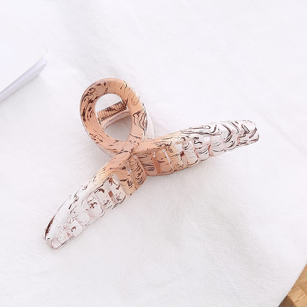 Elegant 8PCS Large Hair Claw Clips with Interlocking Teeth - Decorative Hair Jaw Clips Barrettes for Women & Girls - Perfect for Updos, Ponytails & Everyday Hairstyles