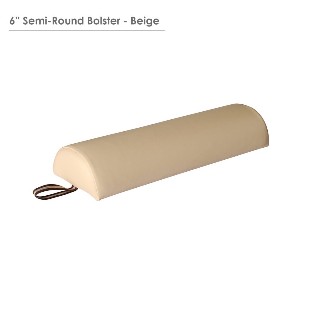 Master Massage Large 6-Inch Semi Round Yoga Bolster Pillow for Back Support, Meditation & Relaxation - Perfect for Yoga, Physical Therapy & Home Comfort