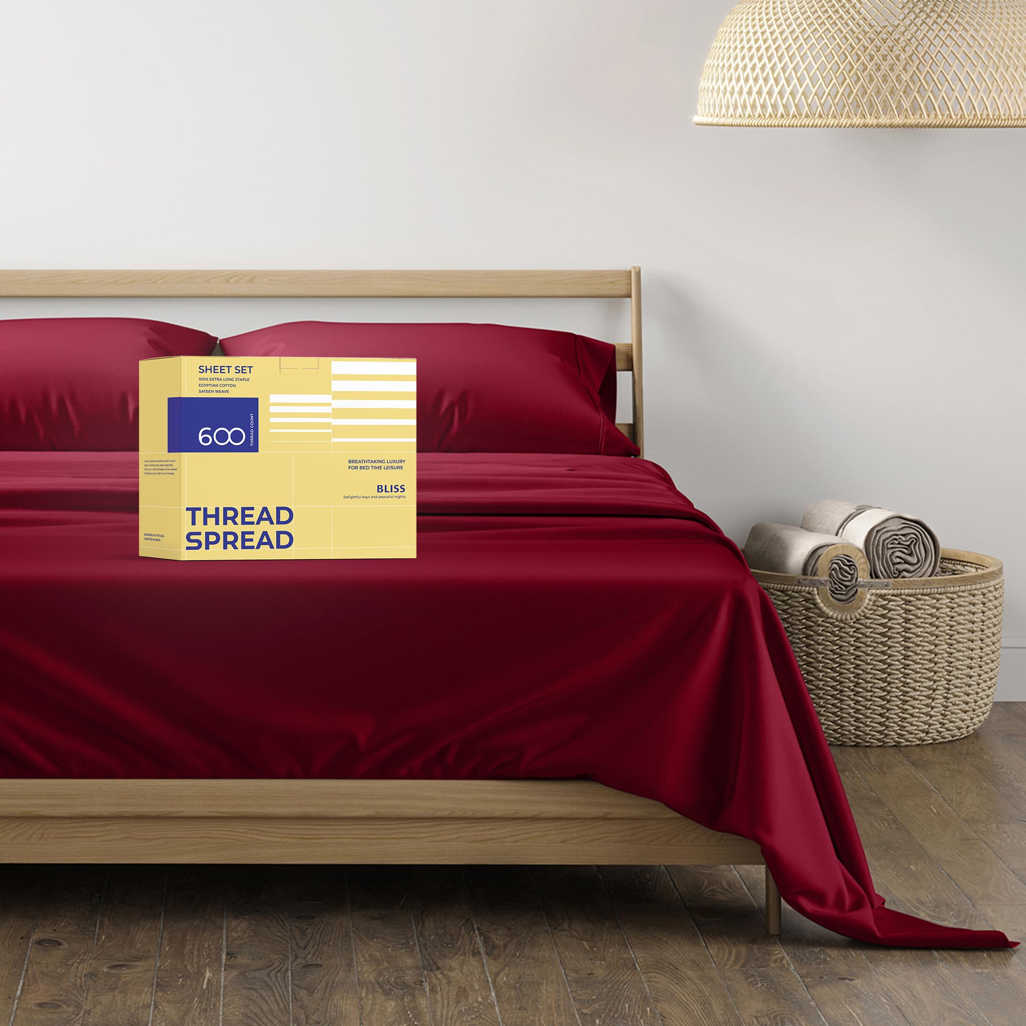 Premium 600 Thread Count 100% Egyptian Cotton Full Size Sheet Set - 4 PC Luxury Sateen Weave Cooling Bed Sheets with 16