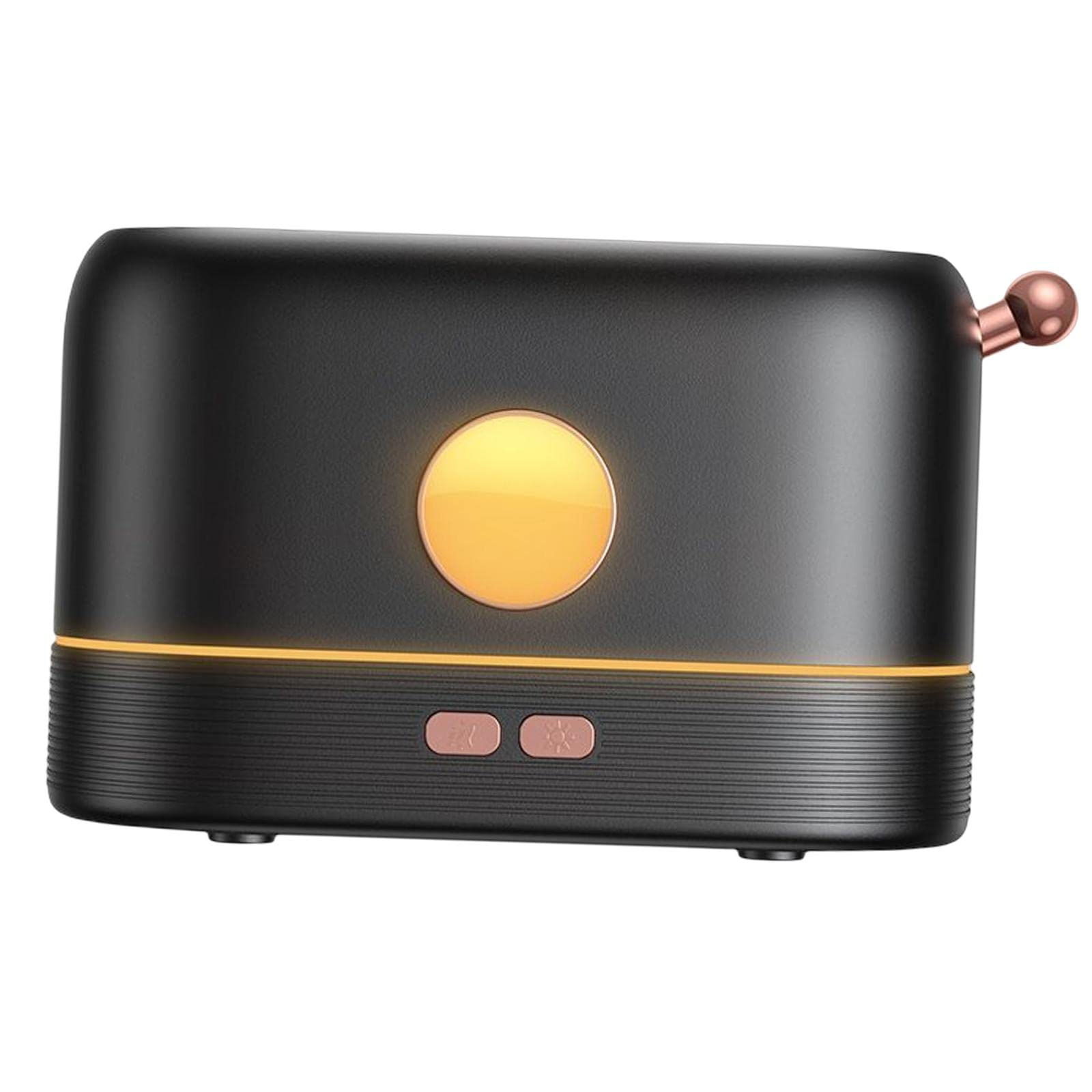 Kesoto Bothyi Ultrasonic Humidifier with 3-Color LED Night Light & Auto Shut Off - Simulated Flame Effect, Quiet Operation for Bedroom, Office, Nursery (Black, 7.1x3.3x4.2 inches) - Perfect for Aromatherapy, Dry Air Relief and Relaxation