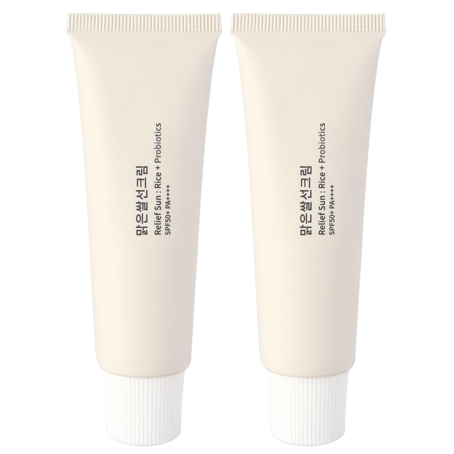 2PCS Korean Organic Sunscreen SPF50+ PA++++ with Rice & Probiotics - All Skin Types, Nourishing Sun Protection | Daily Face & Body Moisturizer for Outdoor Activities, Beach & Travel