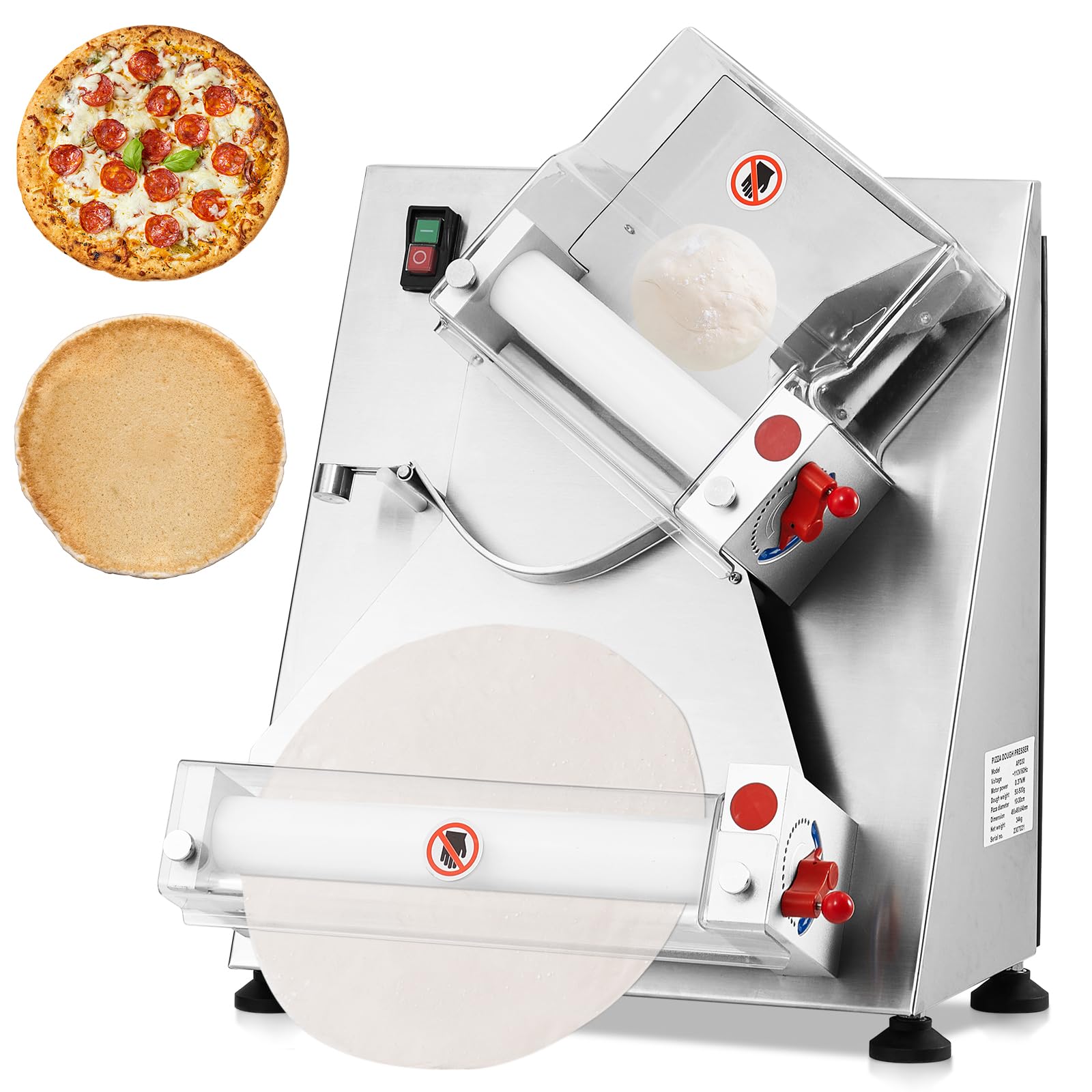 370W Electric Commercial Pizza Dough Roller Sheeter - 12