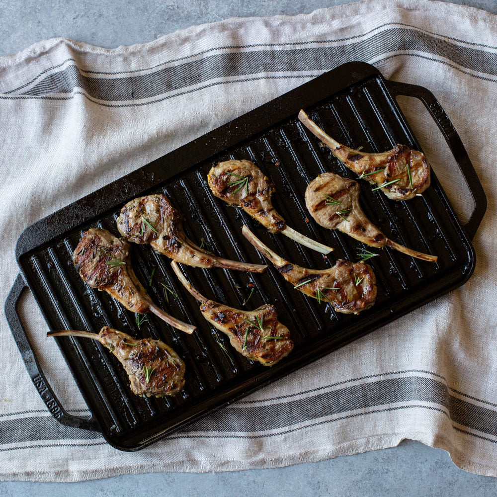 Cast Iron Reversible Grill/Griddle - 49cm Chef Collection - Perfect for Indoor & Outdoor Cooking, Camping, BBQs, and Backyard Parties