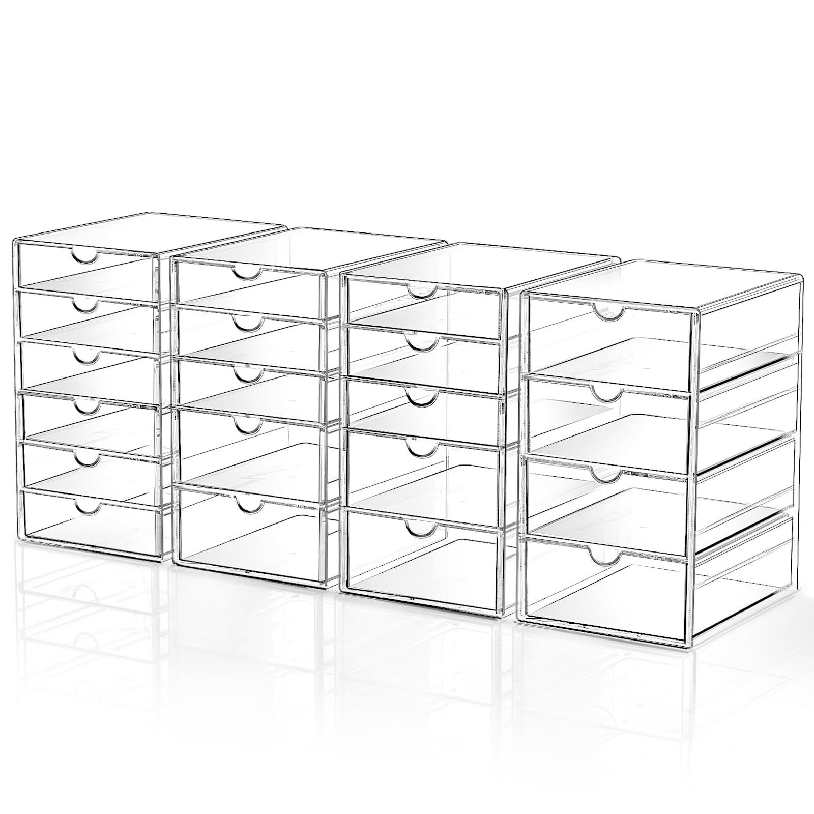 20-Drawer Acrylic Makeup Storage Organizer Set - Dustproof Desktop Drawer for Cosmetics, Jewelry, Pens & Office Supplies | Perfect for Vanity, Bathroom, Bedroom & Workspace Organization