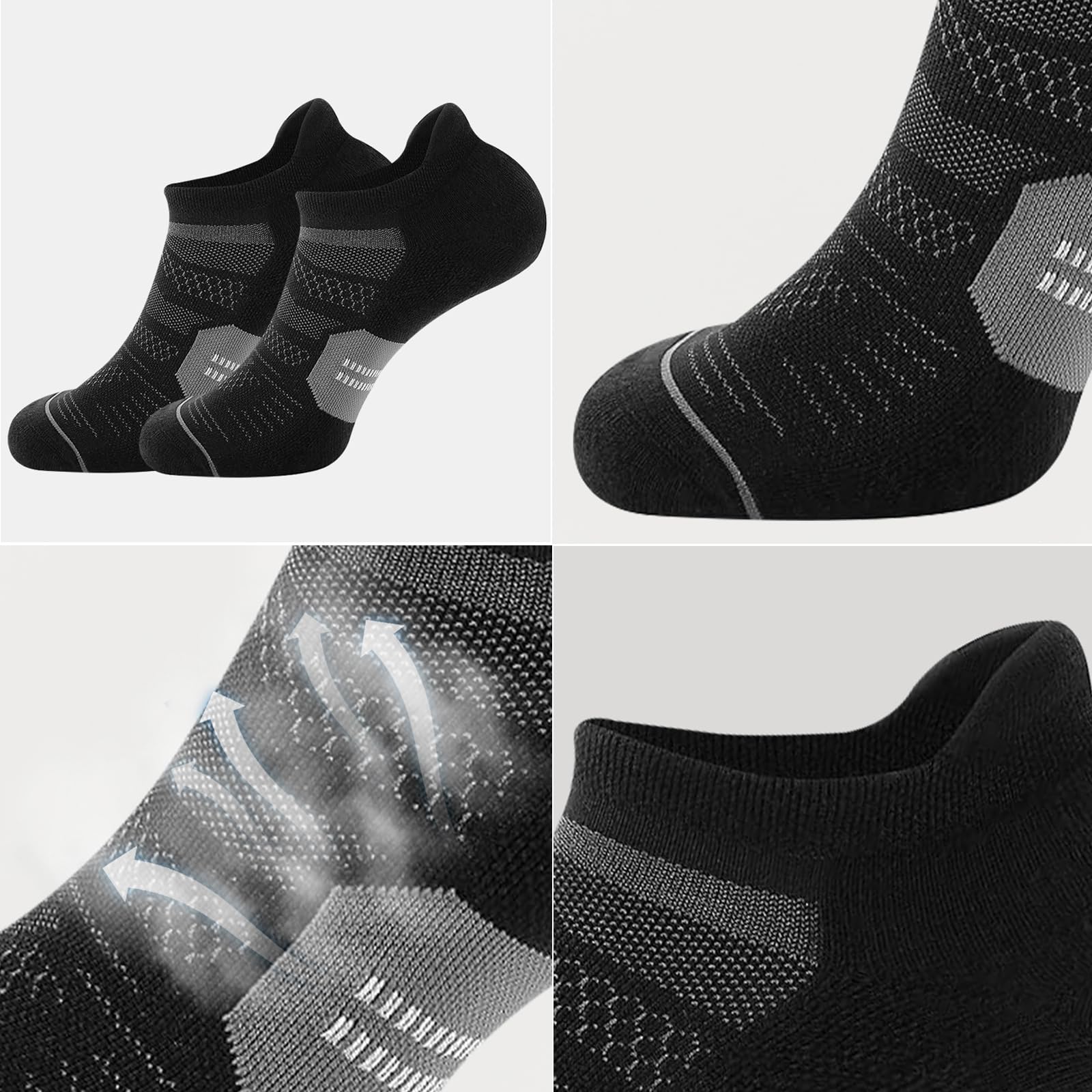 20 Pairs Men's Ankle Athletic Running Socks - Breathable Low Cut Sports Casual Socks for Men - Perfect for Gym, Jogging, Hiking & Everyday Wear