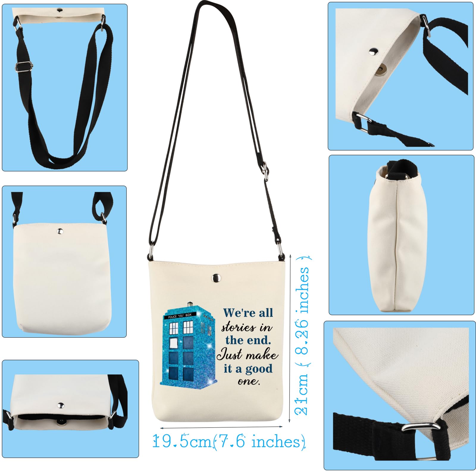 VAMSII Doctor Who TV Show Makeup Bag - Who TV Show Inspired Gifts for Police Box Fans, Whovian Merchandise (WhoStoriesBag) - Perfect for Cosplay, Conventions & Doctor Who Themed Parties