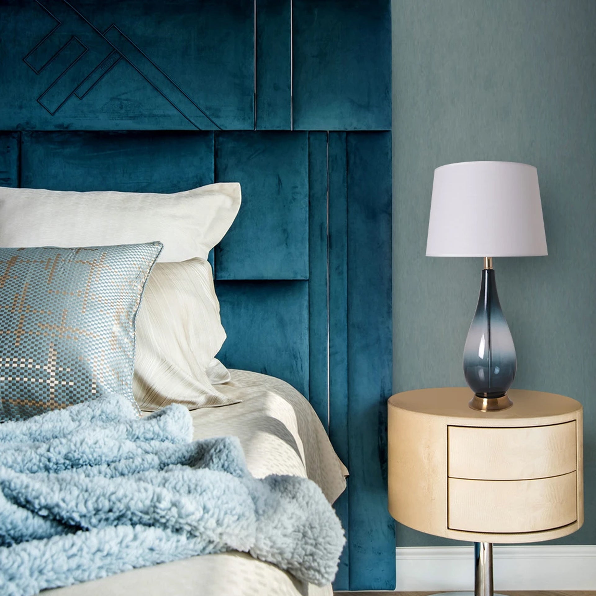 Ombre Glass Table Lamp Set of 2 - 28