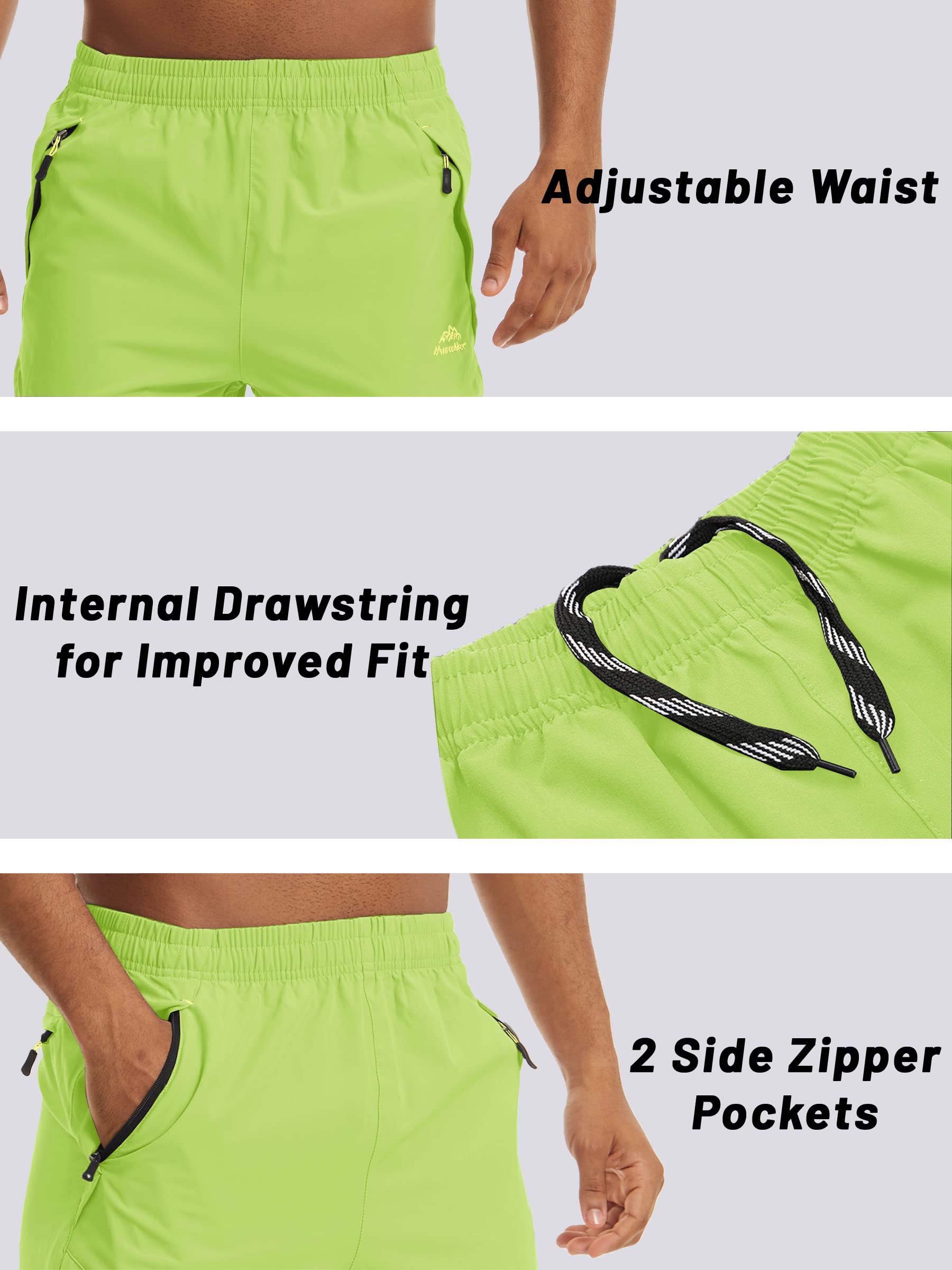 TACVASEN Men's Quick Dry Hiking 3/4 Long Capri Shorts - Athletic Workout Running Shorts with Zipper Pockets - Perfect for Outdoor Adventures, Gym Training & Summer Activities