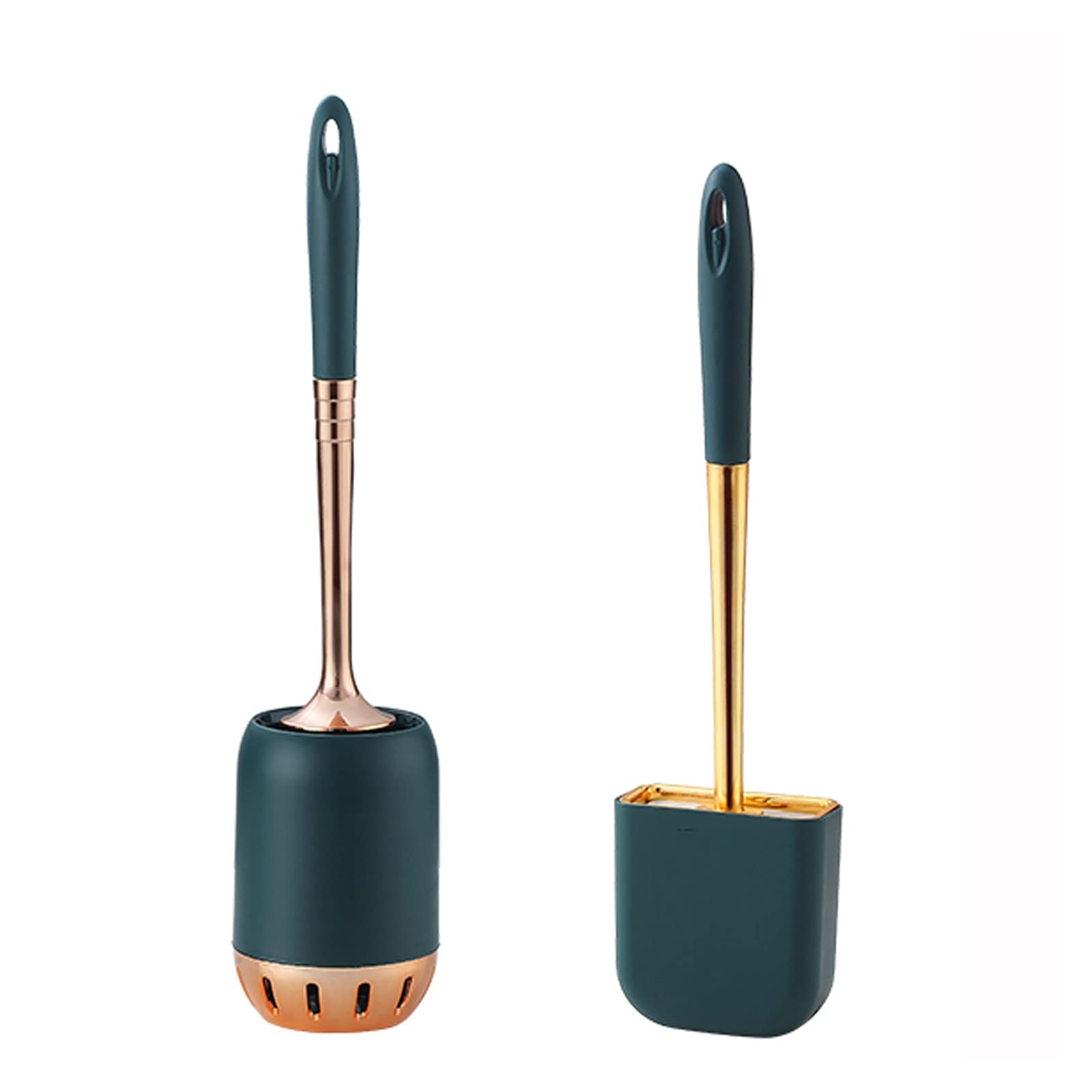 TOMYEUS Punch-Free Wall-Mounted Toilet Brush Set with Long Handle - Durable Hollow Design for Easy Cleaning | Bathroom Accessories for Home & Commercial Use (Color: F)