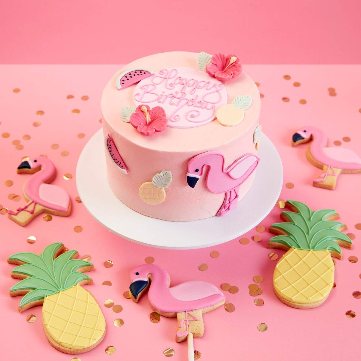 JeVenis Moana Cake Decoration Mold - Flamingo & Pineapple Cake Molds for Hawaiian Baby Shower, Aloha Themed Party, Birthday Cakes - Perfect for Tropical Beach Party Decorations