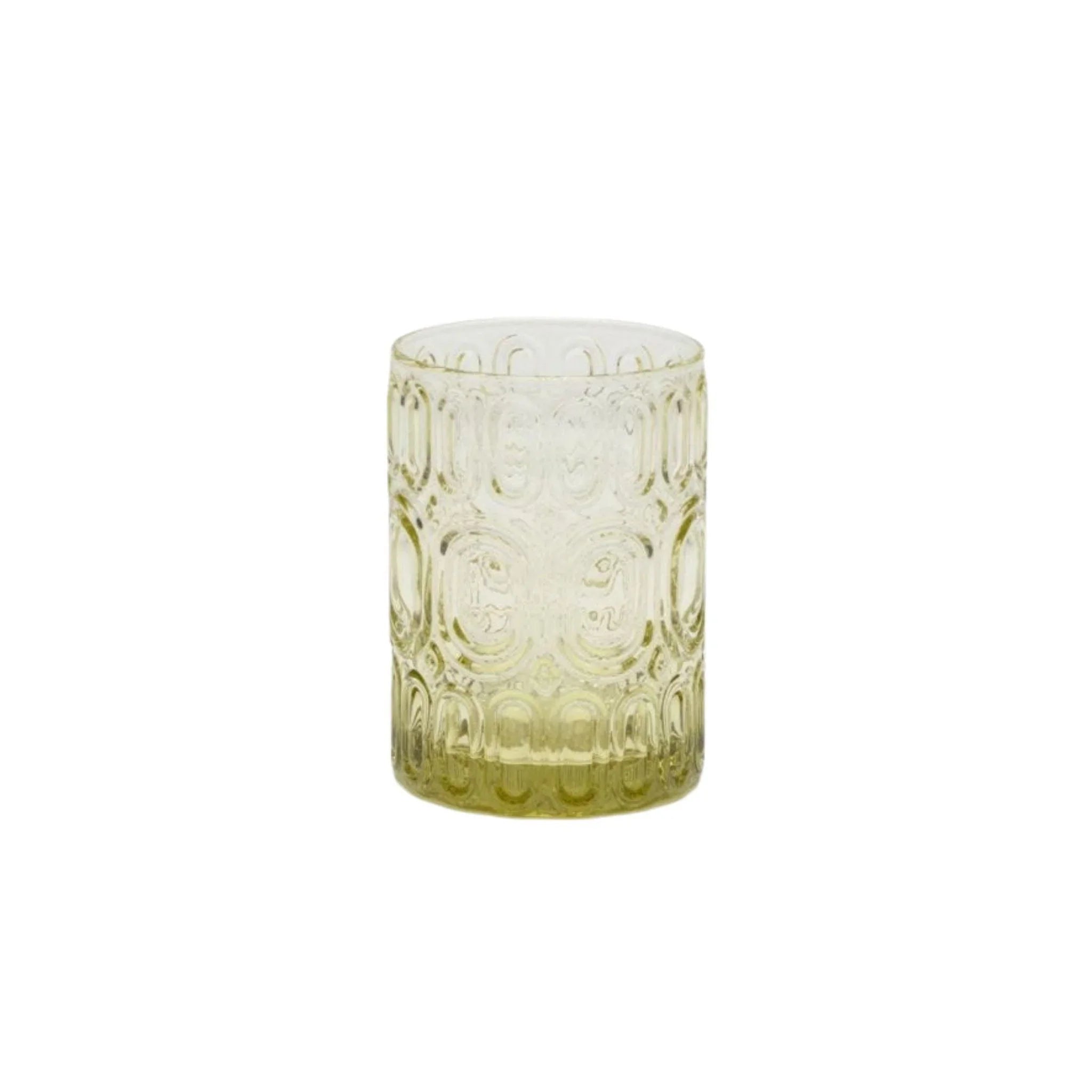 Vintage 70's Inspired Hand Blown Glass Tumblers - Set of 4 Sage Green Drinking Glasses for Cocktails, Iced Coffee & Home Decor