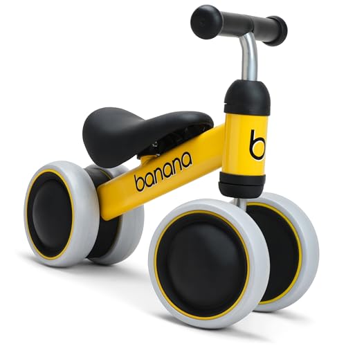 Best Balance Bike for Toddlers 1-3 Years Old - No Pedal Training Bike for Boys & Girls - Silent Wheels First Bike Gift for Birthday, Christmas - Perfect for Indoor & Outdoor Play - Yellow Kids Bike