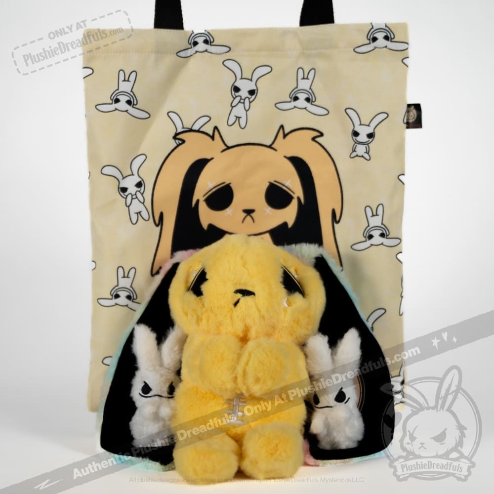 Plushie Dreadfuls Anxiety Rabbit Stuffed Animal - Yellow Limited Edition Soft Plush Toy for Stress Relief & Comfort | Perfect for Anxiety Support, Therapy, and Cuddling