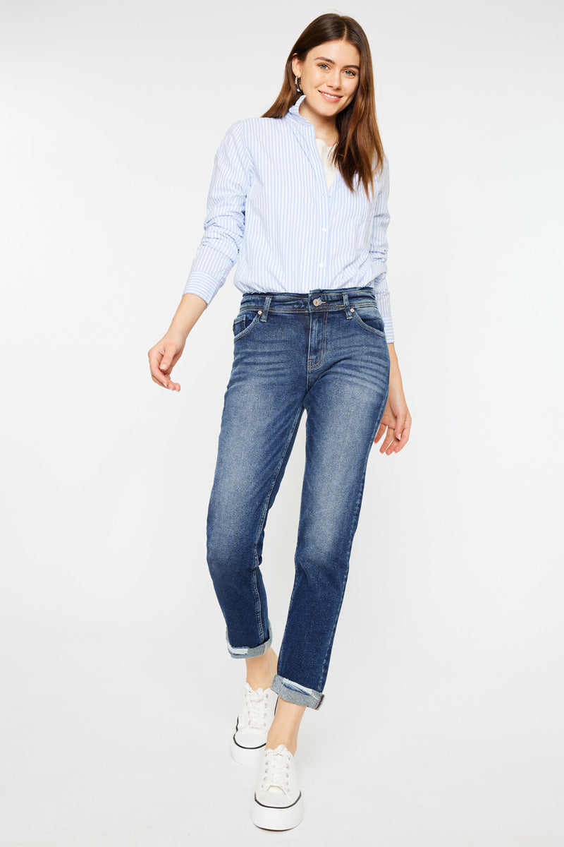 Stylish Filana Mid Rise Boyfriend Jeans for Women - Comfortable Relaxed Fit Denim Pants | Perfect for Casual Outings, Weekend Wear & Everyday Fashion