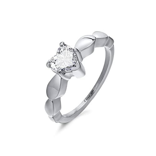 A04.1 Pcs Heart Ring for Women-Custom Silver