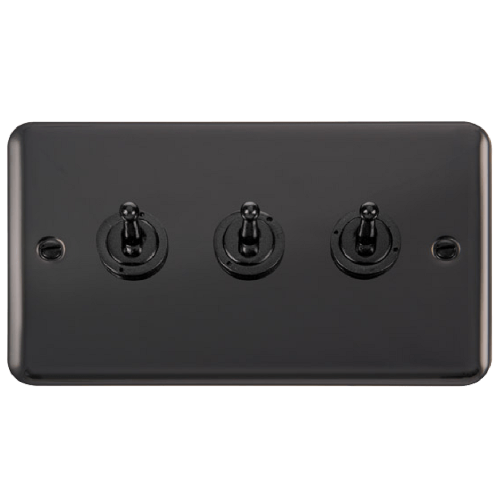 Click Deco Plus Black Nickel 3G Toggle Switch DPBN423 - Premium Electrical Switch for Home, Office & Industrial Use