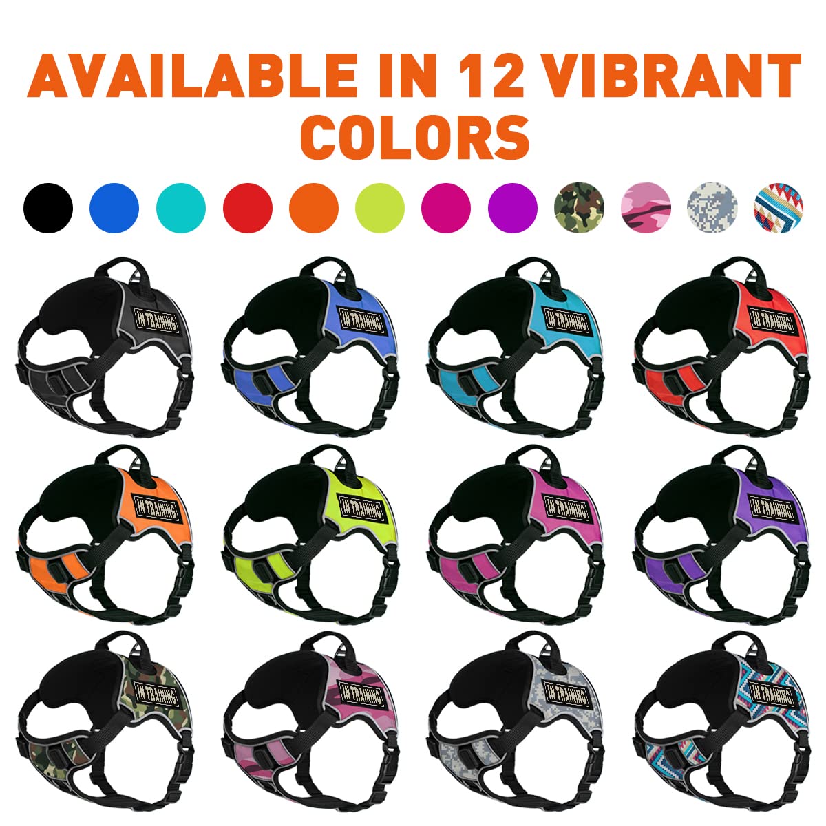No-Pull Dog Harness with Reflective Patches & Quick Release Buckles - Comfortable Training Vest for Medium Dogs (21-25 inches) - Perfect for Walking, Running & Outdoor Adventures - Green