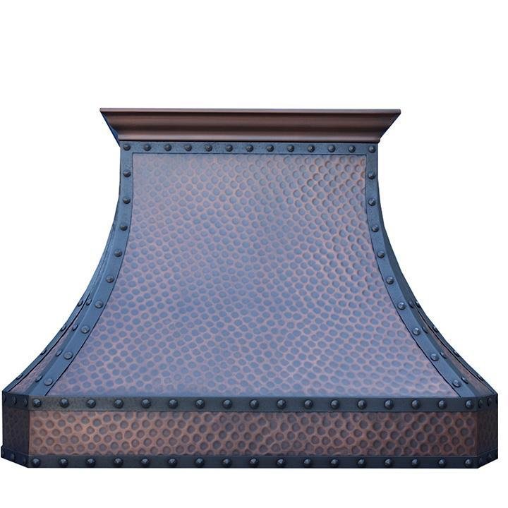 Hand Hammered Copper Range Hood - SINDA H3TR2 Custom Kitchen Vent Hood with Professional Exhaust System | Perfect for Modern Farmhouse, Rustic, and Industrial Style Kitchens