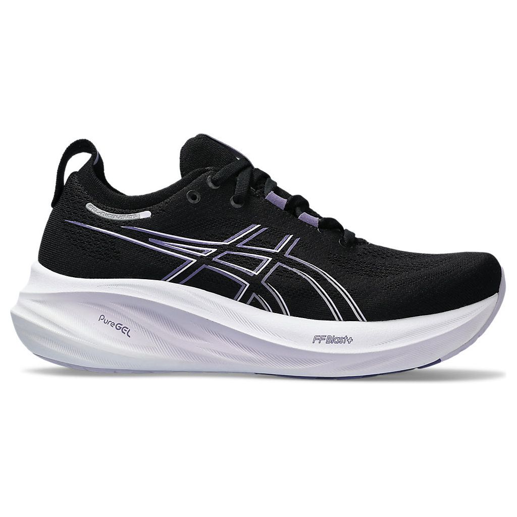 Asics Women's Gel Nimbus 26 Running Shoes - Black Dusty Purple | Lightweight Cushioned Sneakers for Women | Perfect for Jogging, Gym Workouts & Daily Walking
