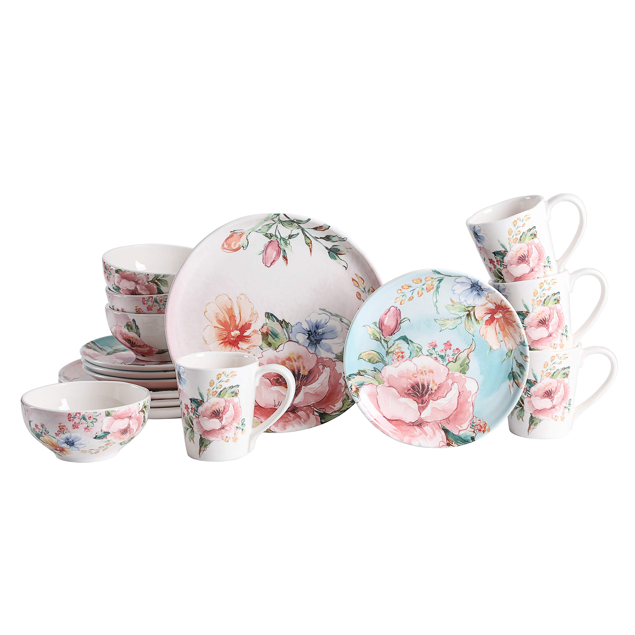 Bico Margret's Garden 16-Piece Ceramic Dinnerware Set - Service for 4 with 11