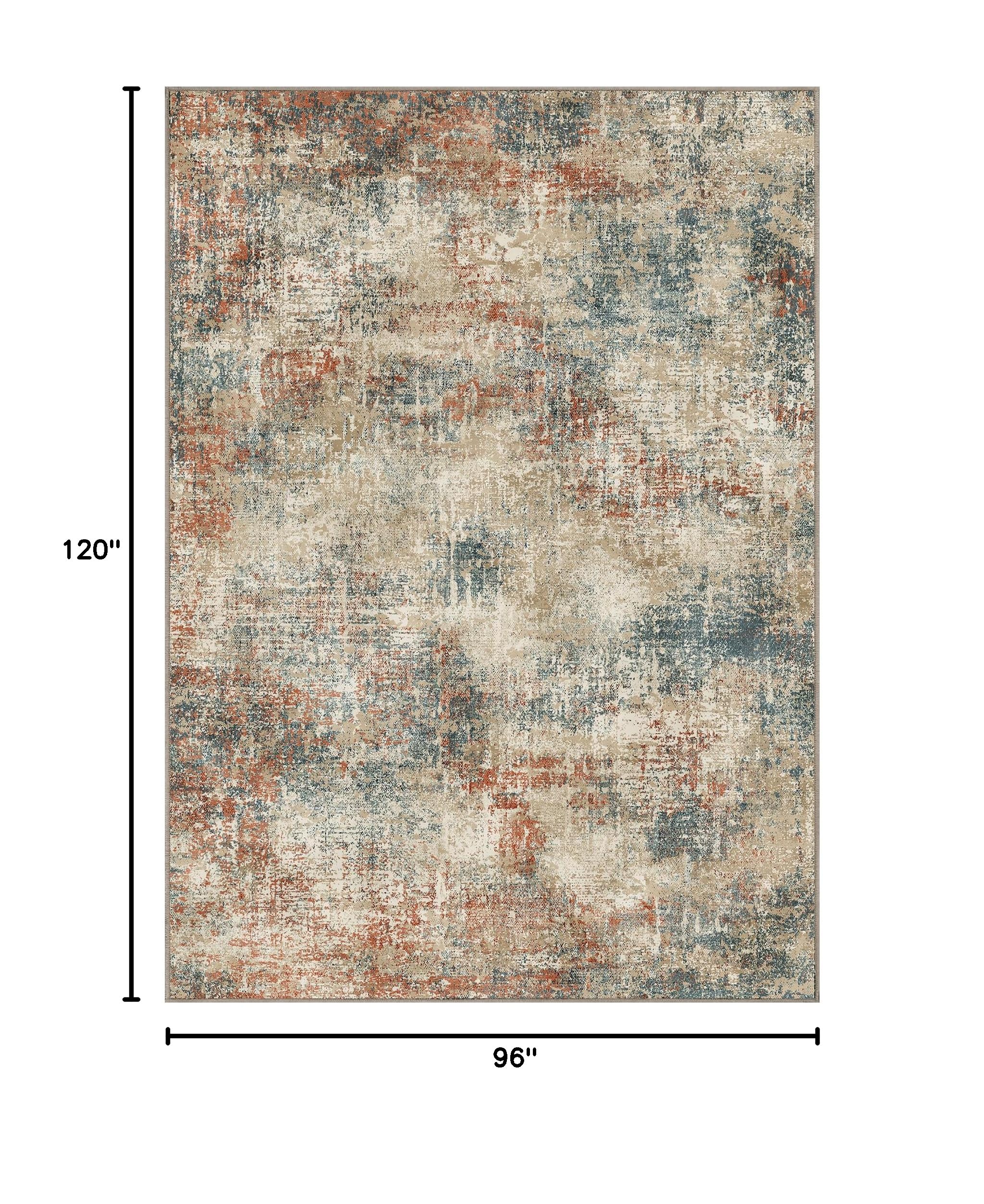 GENIMO Washable 8x10 Modern Abstract Non-Slip Area Rug - Soft Low Pile Indoor Carpet for Living Room, Bedroom, Dining Room & Kitchen - Perfect for Home Decor, Apartment Flooring & High Traffic Areas