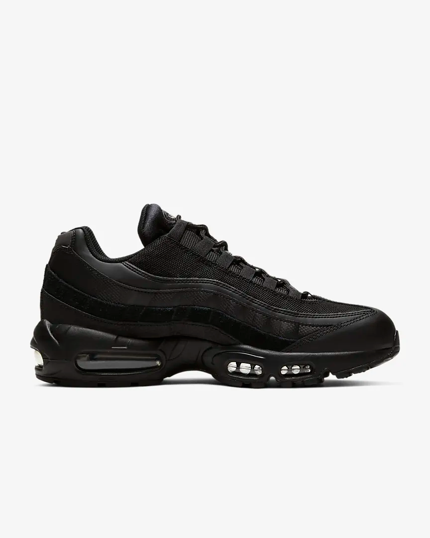 Nike Men's Air Max 95 Essential Running Shoes - Black/Dark Grey - Comfortable Cushioned Sneakers for Jogging, Gym Workouts & Casual Wear