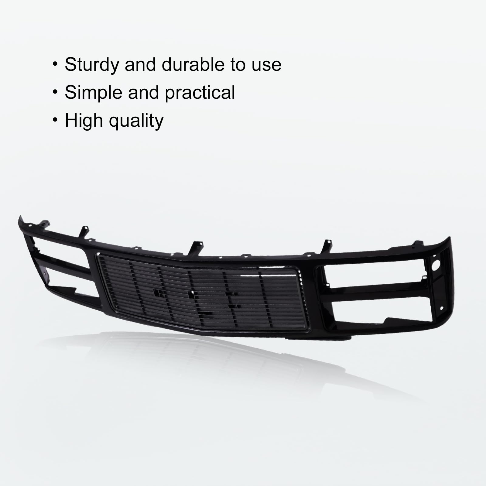Black Front Grille Replacement for 1988-1993 GMC C/K 1500 2500 3500 & 1992-1993 Yukon - Heavy Duty Mesh Design for Off-Road & Truck Customization