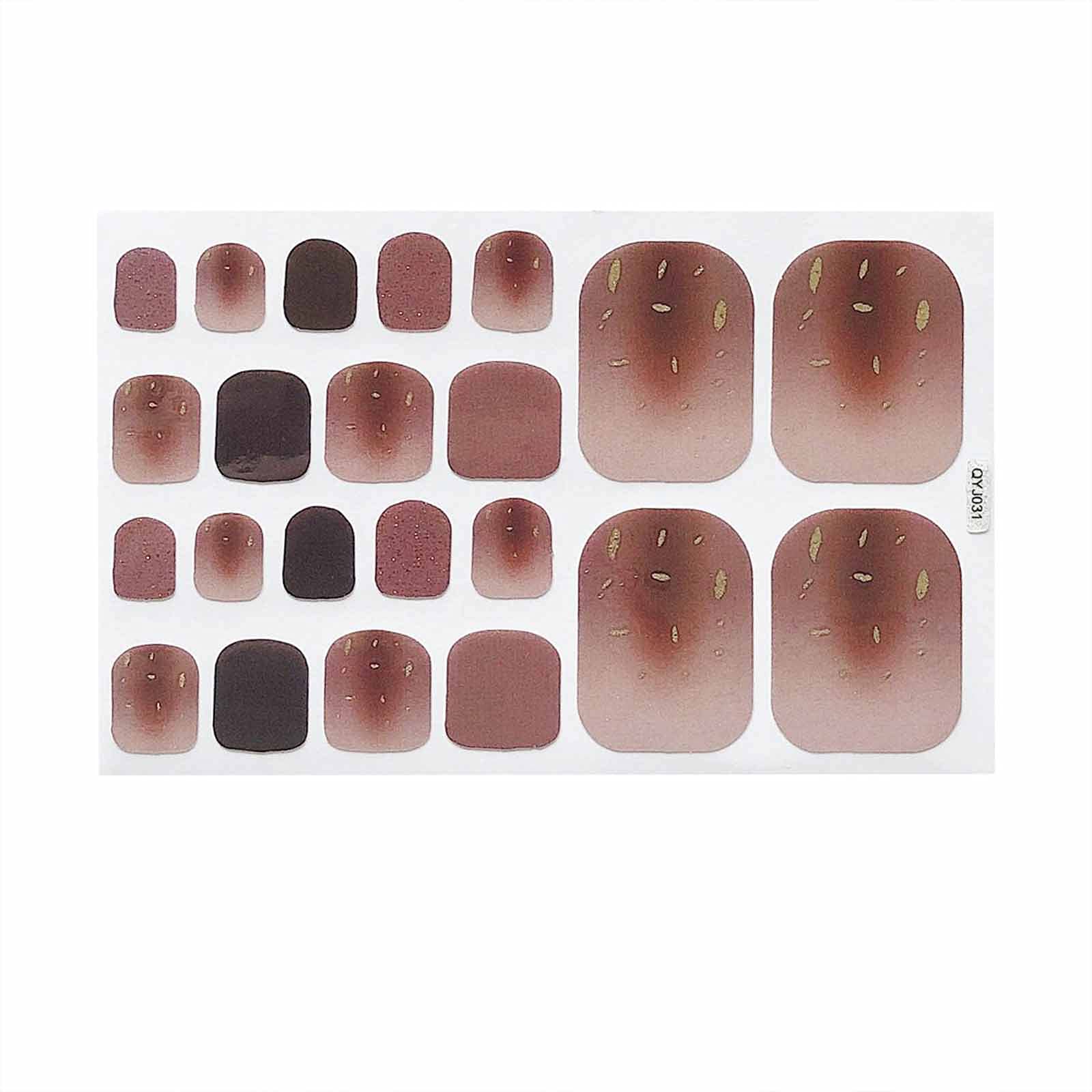 Charella Toe Nail Stickers - Bronzing Imitation Diamond Nail Art Decals (RG8) | Waterproof & Long-Lasting | Perfect for Pedicures, Beach Vacations & Summer Nail Designs