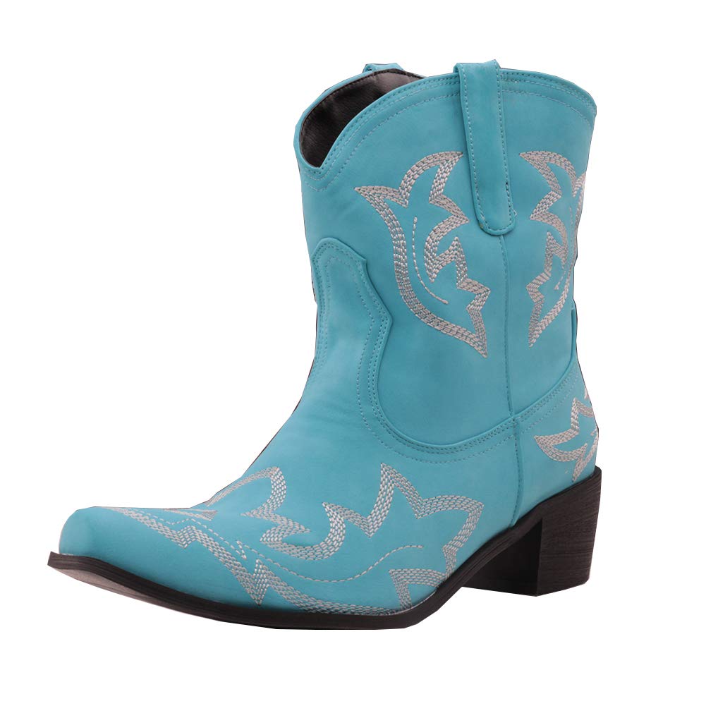 SO SIMPOK Women's Classic Cowgirl Boots - Retro Western Ankle Boots with Embroidery for Ladies | Perfect for Country Dancing, Rodeo Events & Western Fashion Outfits