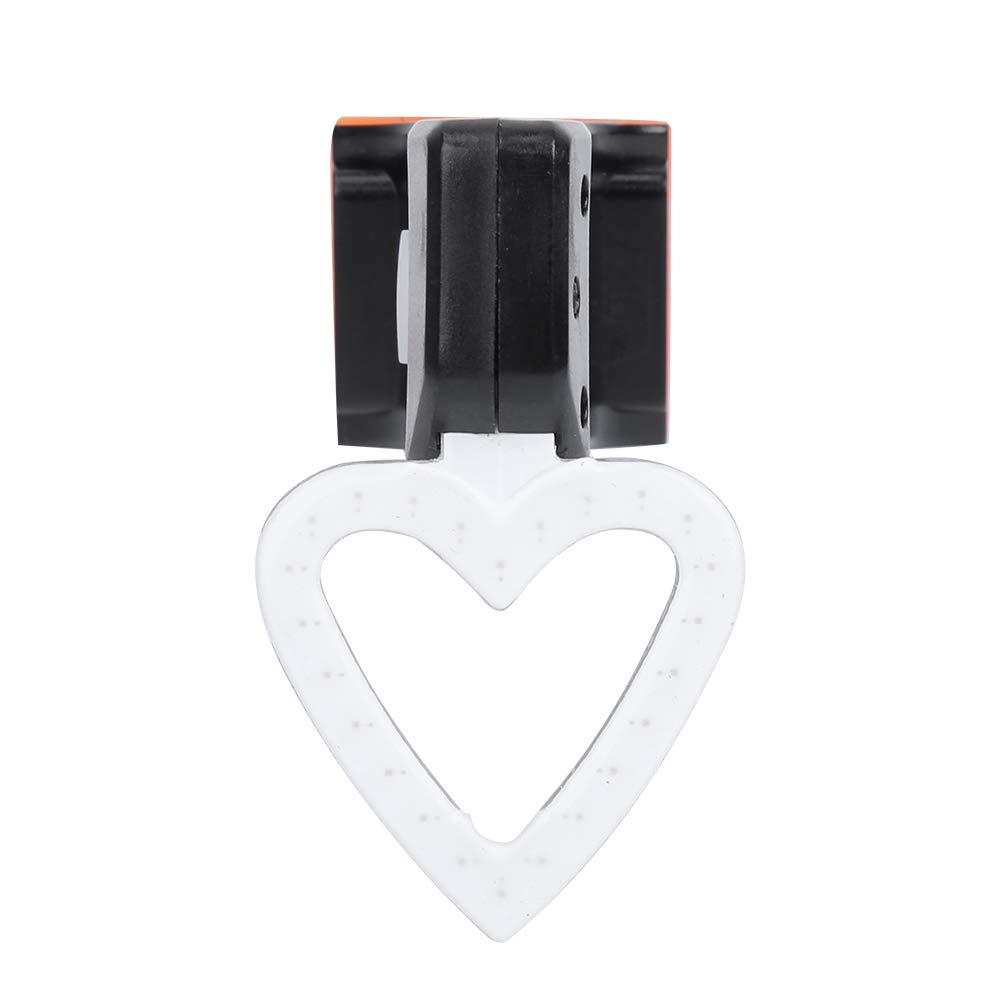 USB Rechargeable LED Bike Tail Light - Waterproof Bicycle Rear Light with Heart Design for Mountain/Road Bikes - Perfect for Night Cycling, Commuting & Safety Visibility