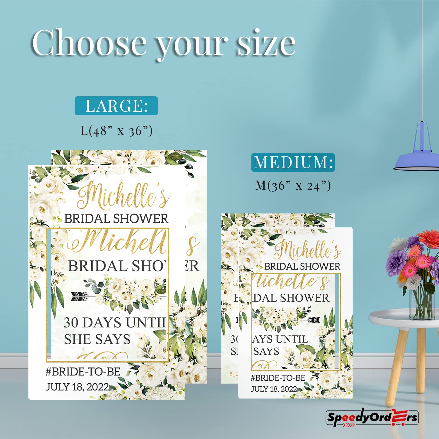 Boho Bridal Shower Welcome Sign Bundle - Personalized Wedding Sign & Frame Set - Custom Bridal Party Decor for Shower, Reception & Photo Backdrop