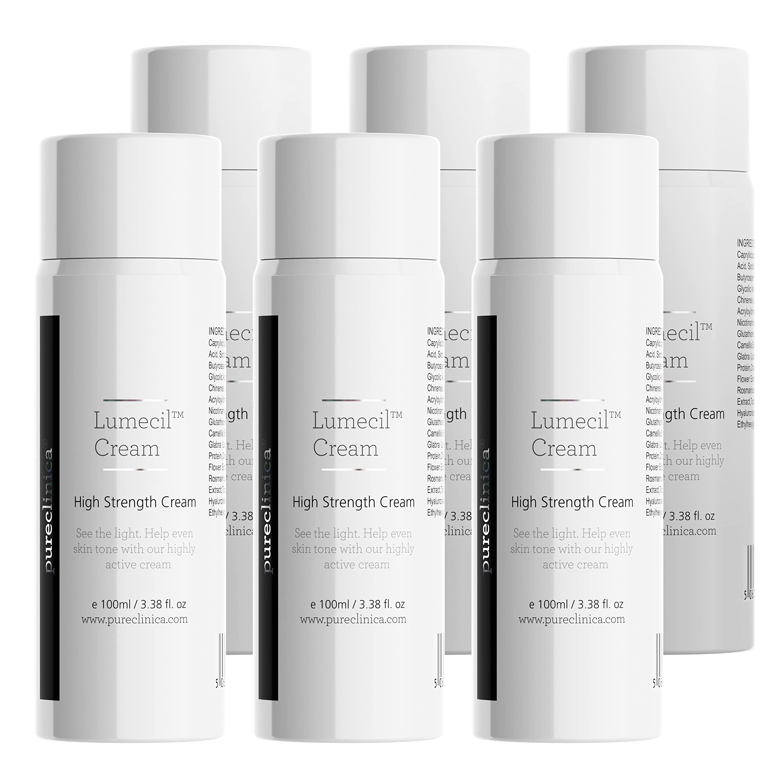 Lumecil Skin Lightening Cream - 100ml x 6 Bottles | Most Effective Whitening Treatment for Dark Spots & Even Skin Tone | Achieve Brighter, Fairer Complexion | Perfect for Daily Skincare Routine & Special Occasion Prep