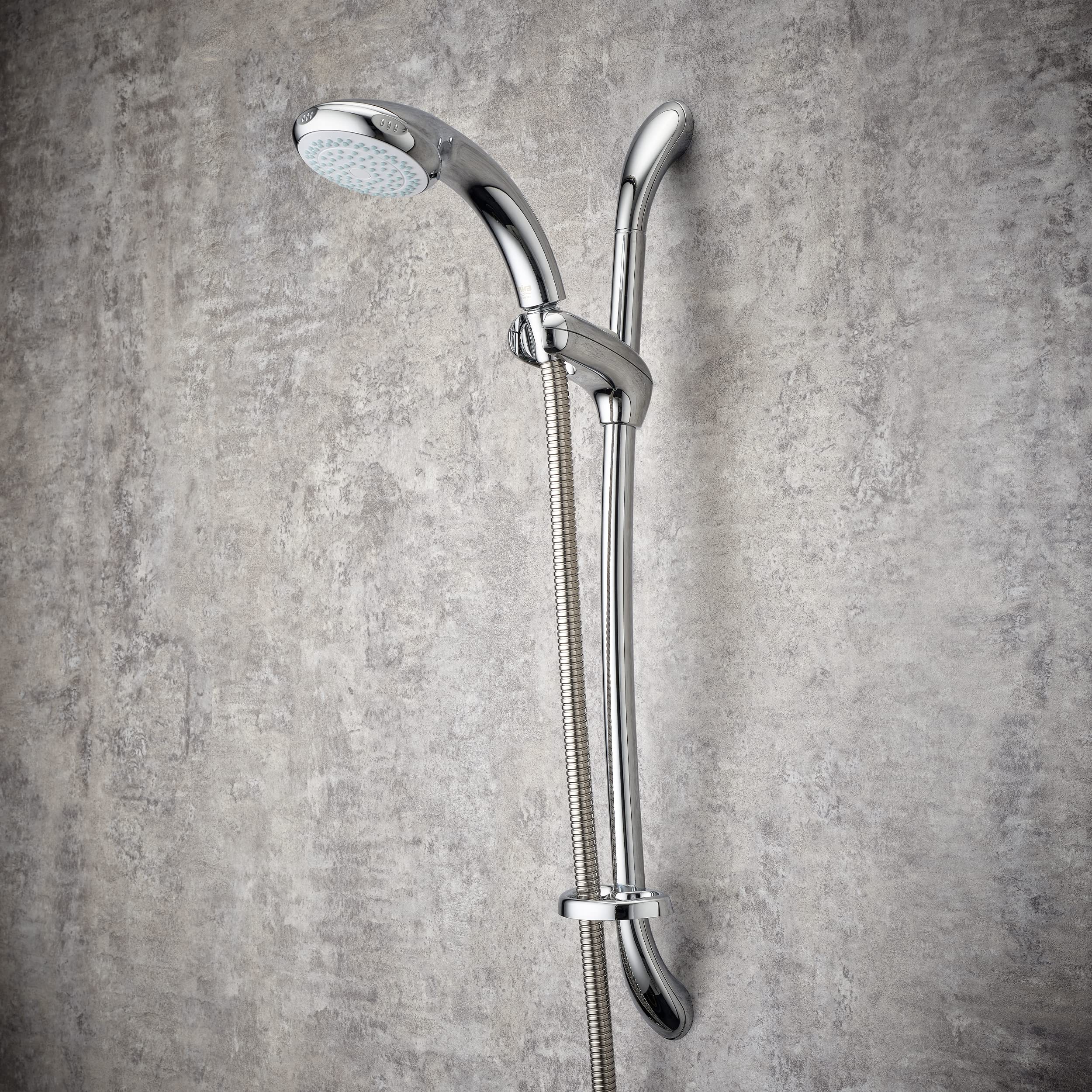 Premium Chrome Shower Fittings Kit - 4 Spray Showerhead with 1.25M Hose (Model 2.1605.154) for Bathroom & Spa Relaxation - High Pressure Water Saving Design