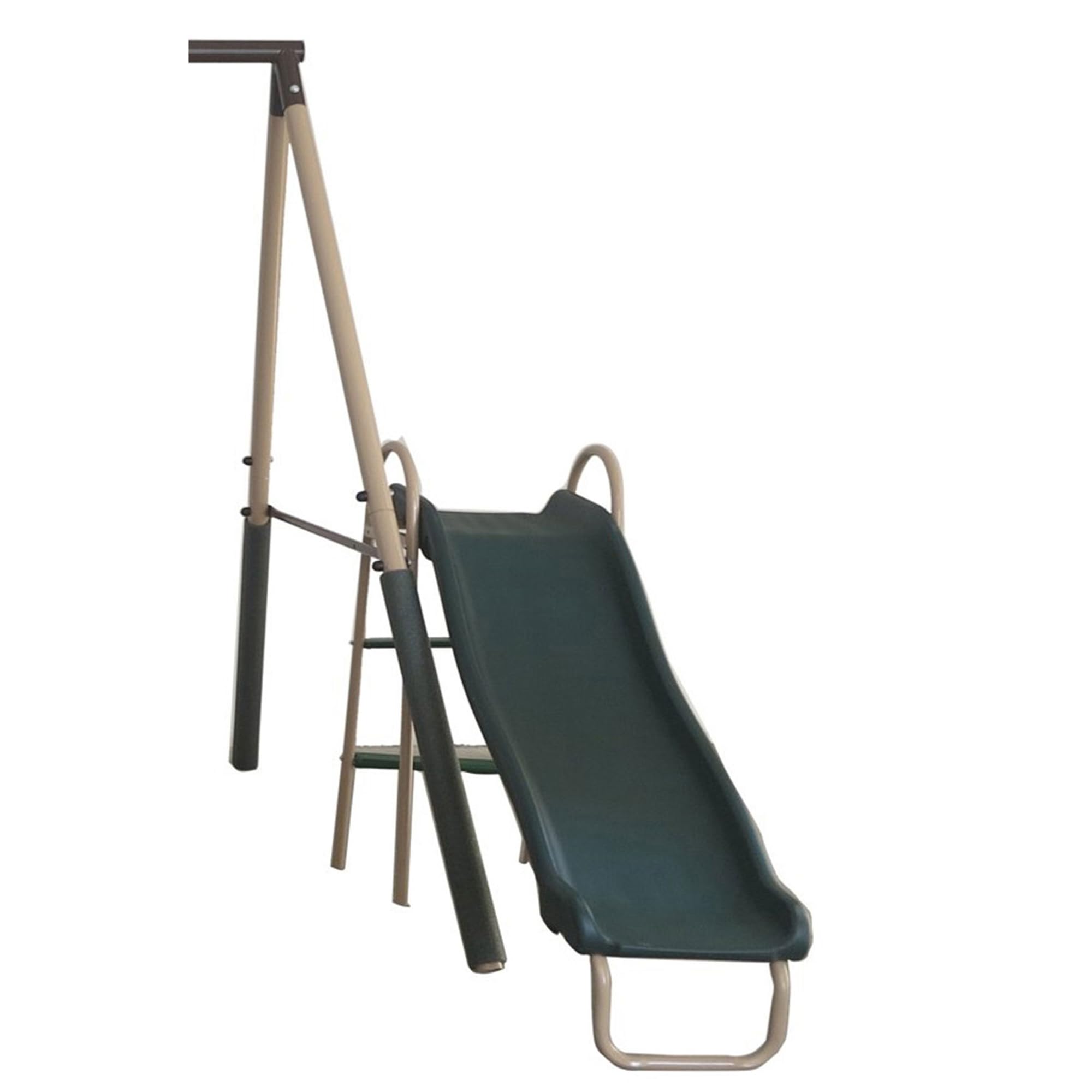 XDP Recreation Crestview Outdoor Metal Swing Set for Kids - Backyard Playset with 2 Swings, Slide, Stand N Swing, Fun Glider & See Saw - Green/Tan - Perfect for Outdoor Play, Birthday Gifts & Backyard Fun