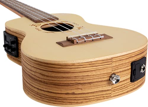 SP/Zeb DUC 525 EQ 4-String Concert Ukulele with EQ - Professional Acoustic Electric Ukulele for Beginners & Adults - Perfect for Travel, Beach, Camping & Live Performances