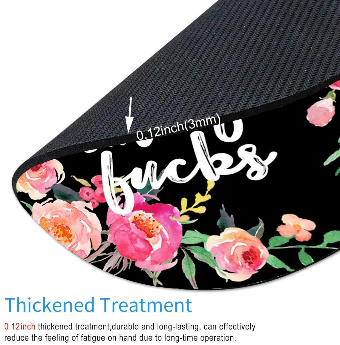 Floral Mouse Pad with Funny Wording - Waterproof Non-Slip Rubber Mouse Pad for Women, Office & Laptop Use - Perfect for Work, Gaming & Home Decor