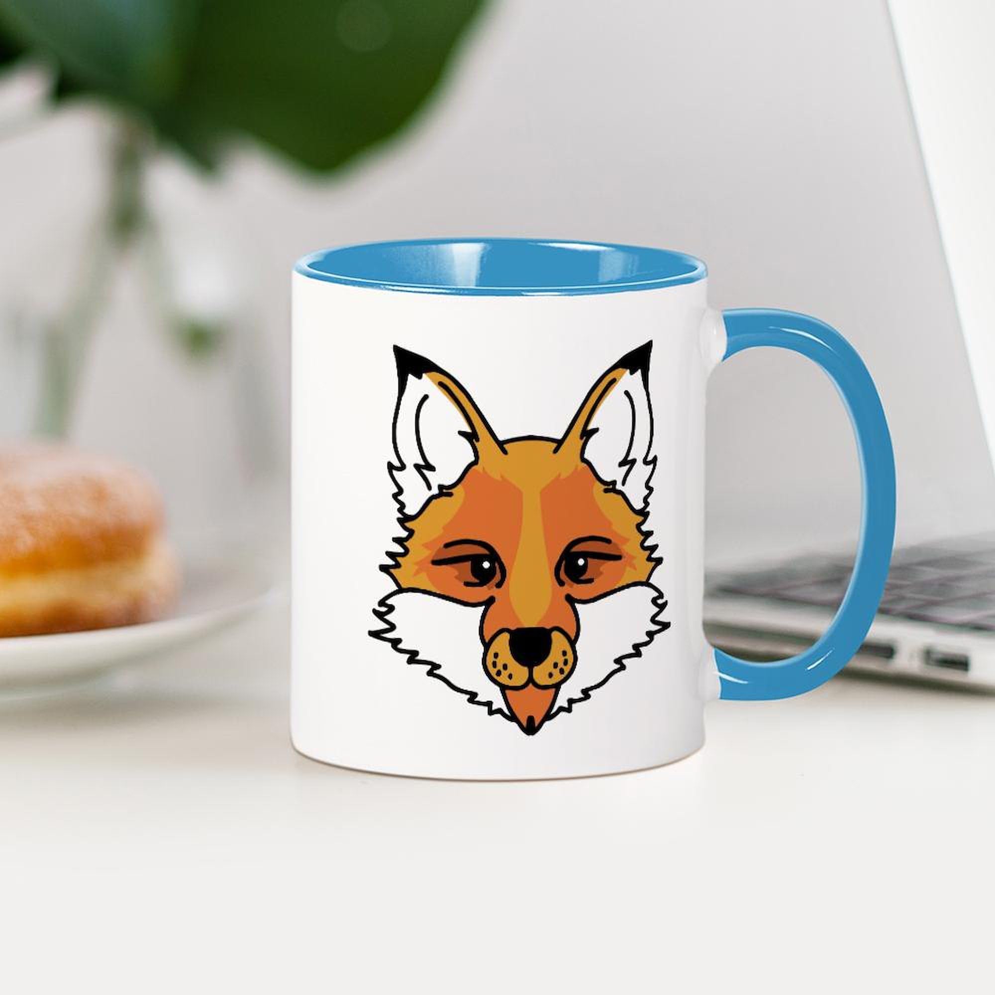 Fox Face Design 11 oz (325 ml) Ceramic Coffee Mug - Perfect for Home, Office & Gifts - Durable & Dishwasher Safe