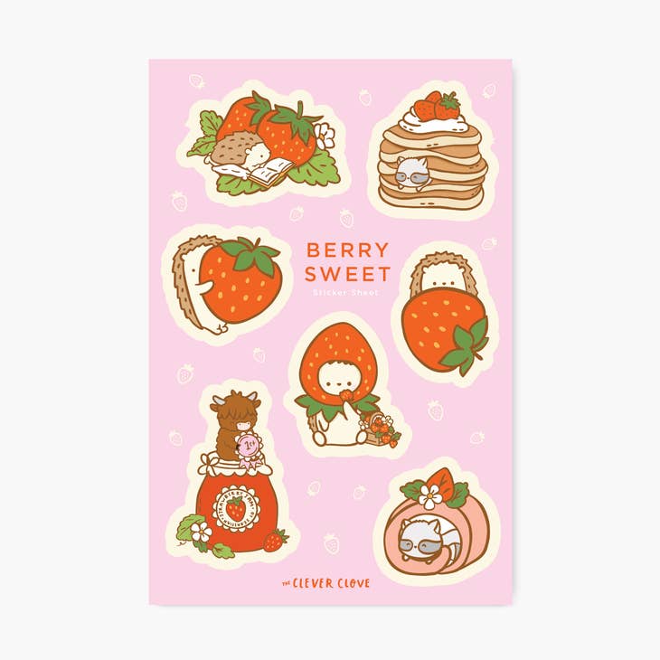 Berry Sweet Sticker Sheet - Cute Fruit-Themed Decorative Stickers for Planners, Scrapbooks, Laptops & Water Bottles