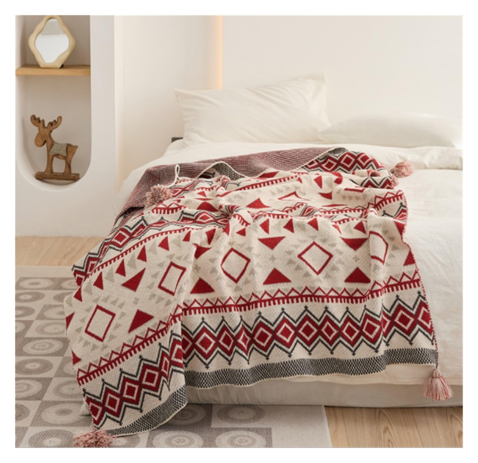 Fluffy Warm Soft Jacquard Bed Blanket - Lightweight & Cozy Throw for Fall Winter - 120x150cm - Perfect for Sofa, Couch, Bedroom & Travel (Color: A) - Ultra-Soft & Breathable for All-Season Comfort