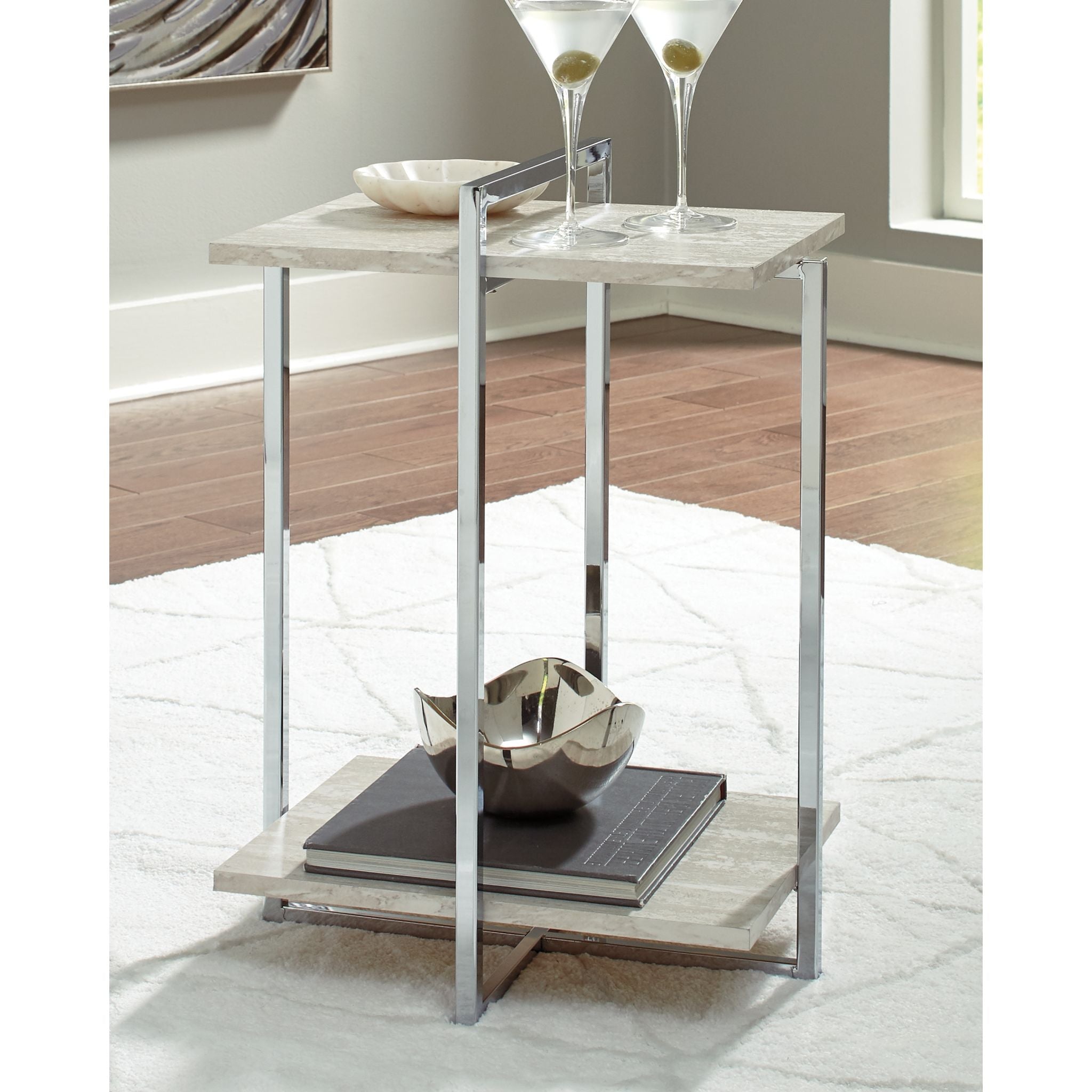 Bodalli Chairside End Table - Small Side Table for Living Room, Bedroom, or Office - Perfect for Holding Lamps, Books, and Drinks - Compact & Stylish Accent Table