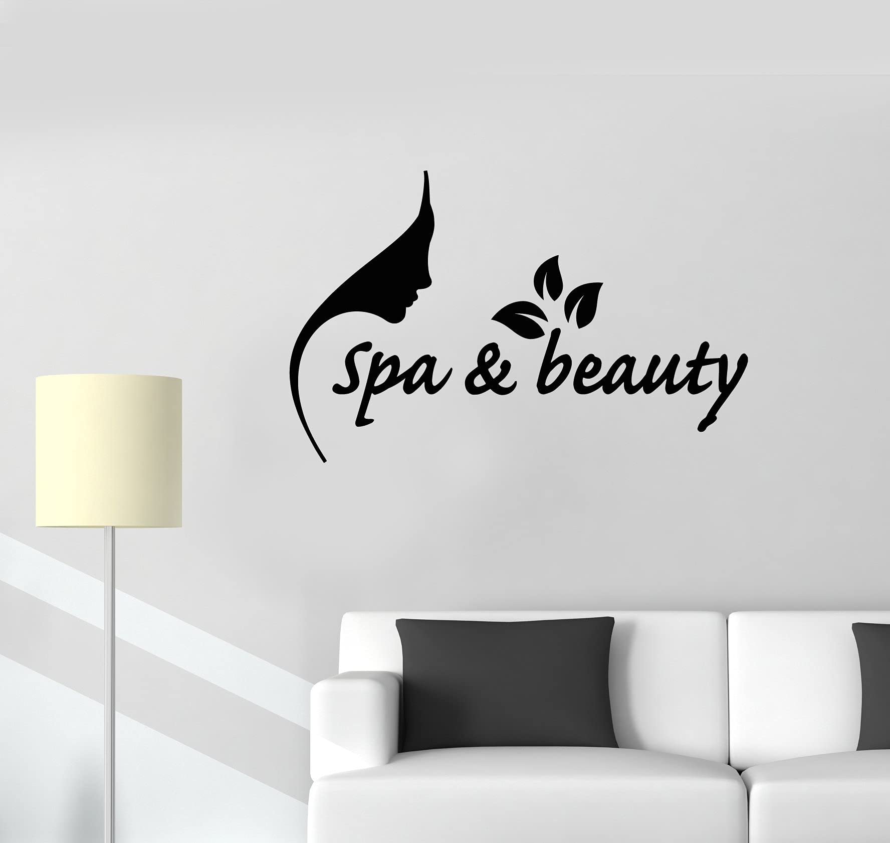 VVWV Spa & Beauty Wall Decal - Motivational Quotes Sticker for Salon, Barbershop, Nail & Massage Parlor - 55x25cm Self-Adhesive Vinyl Art - Perfect for Makeup Studios & Relaxation Spaces