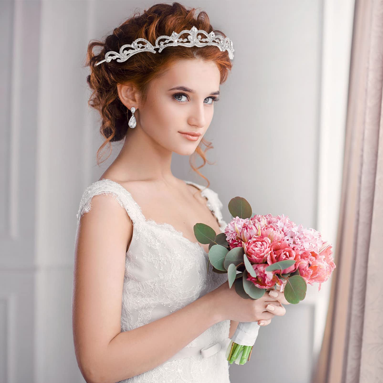 Beaupretty Rhinestone Bridal Tiara Headpiece for Women - Elegant Princess Crown for Weddings, Birthday Parties, Bar Mitzvah & Special Occasions | European Baroque Style Zinc Alloy Headdress | Perfect for Brides, Prom, Pageants & Photo Shoots