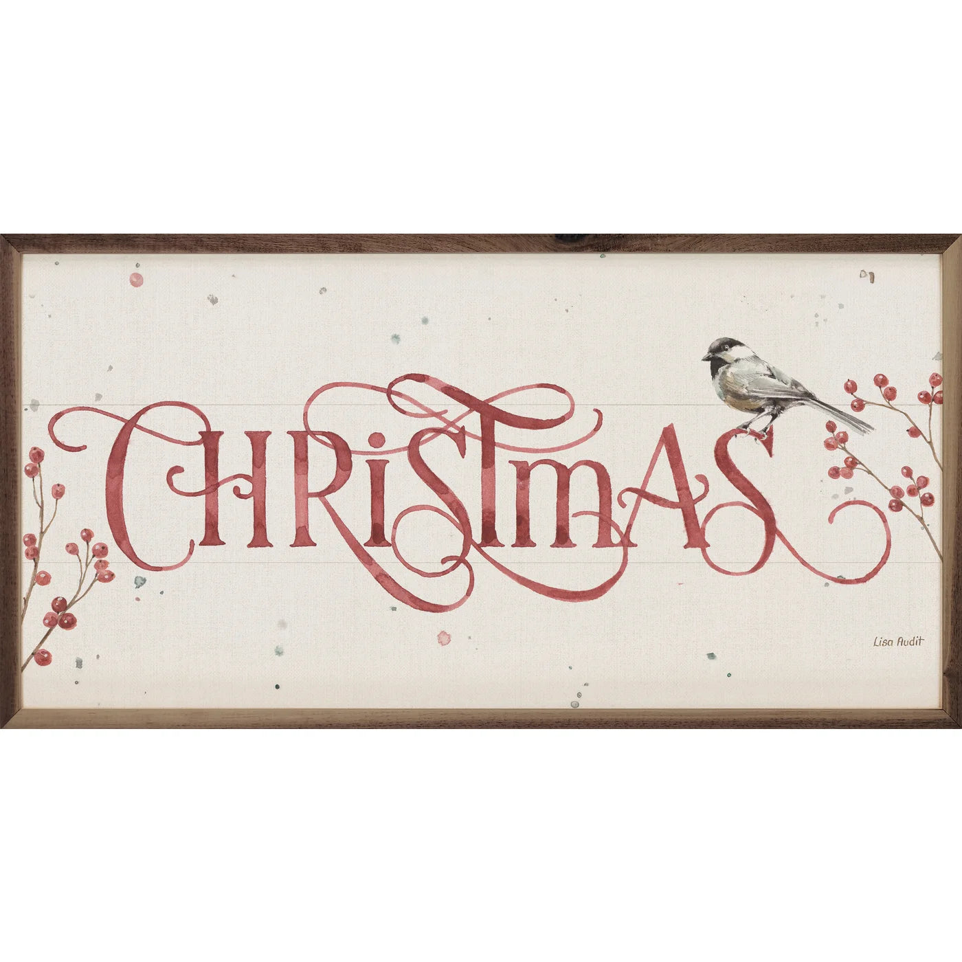 Christmas Bird Wood Framed Print - Holiday Wall Art Decor for Living Room, Bedroom & Office - Perfect Seasonal Gift for Home & Office Decoration