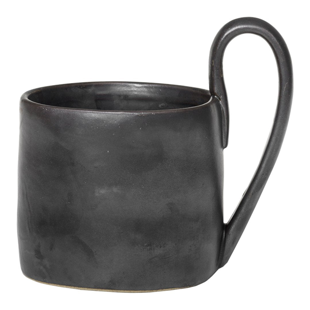 Ferm Living Flow Mug - Ceramic Coffee Cup with Handle, Minimalist Scandinavian Design for Home & Office Use - Perfect for Tea, Coffee, and Hot Beverages
