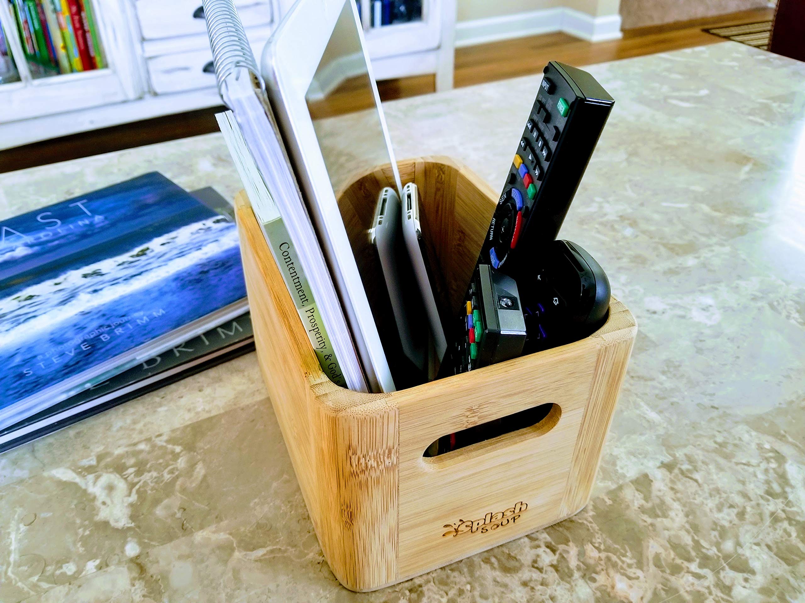 Bamboo Organizer for Bathroom, Kitchen & Picnic - Cosmetic Storage, Spice Holder, Condiment Box & Grill Utensil Organizer | Perfect for Home Organization & Outdoor Dining