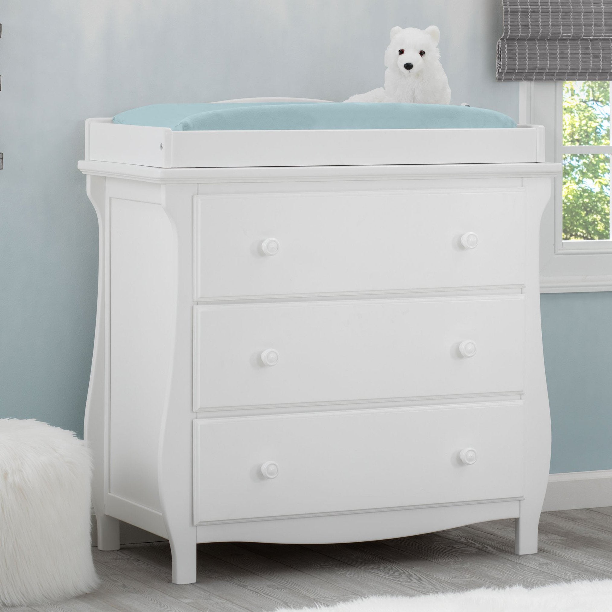 Lancaster 3 Drawer Nursery Dresser with Changing Top - Baby Changing Table & Storage Solution for Nursery, Bedroom, or Kids Room