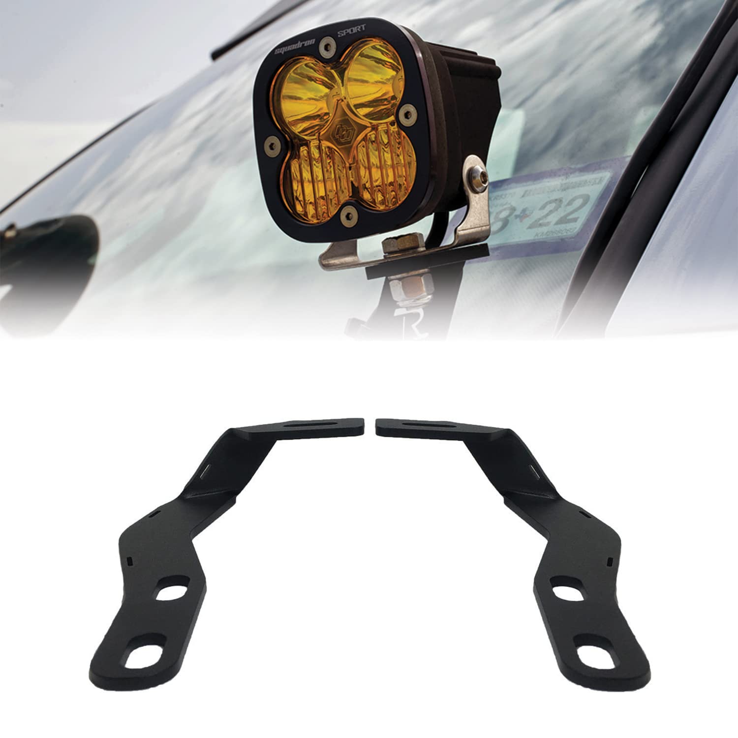 Low Profile Ditch Light Brackets for 2016-2023 Toyota Tacoma 3rd Gen | Hood-Hinge Mounted LED Pod Light Brackets | Heavy Duty Off-Road Accessories | Made in USA by Rago Fabrication | Perfect for Night Driving & Off-Road Adventures